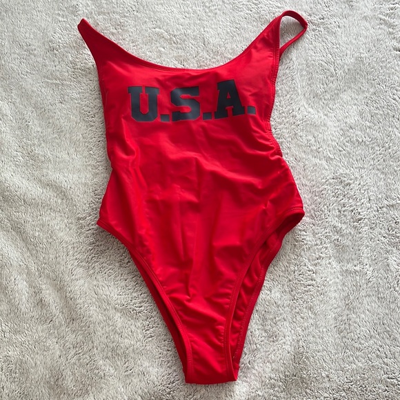 Xhilaration Other - USA one piece swimsuit, red and blue, high cut, size S, worn once